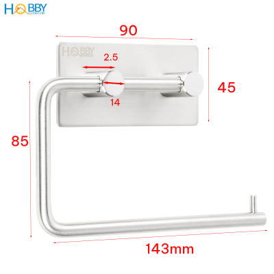 Giá treo cuộn giấy vệ sinh inox 304 dán tường Hobby home decor G1