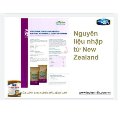 Sữa dinh dưỡng cho gan,mát gan giải độc, liver gold 400g topten milk