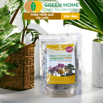 Phân Trùn Quế Viên Nén Greenhome, Lavamix, Túi lưới, Bao 36 Túi,  Dinh Dưỡng Hữu Cơ, Không Mùi, Tốt Cho Lan, Bonsai, Rau