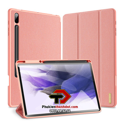 Bao da có ngăn để bút dành cho Samsung Galaxy Tab S7 FE chính hãng Dux Ducis Domo  - Hàng chính hãng