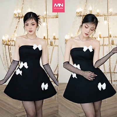 Đầm cúp ngực dự tiệc MINA thiết kế dáng xoè chất liệu Tweed - MN243