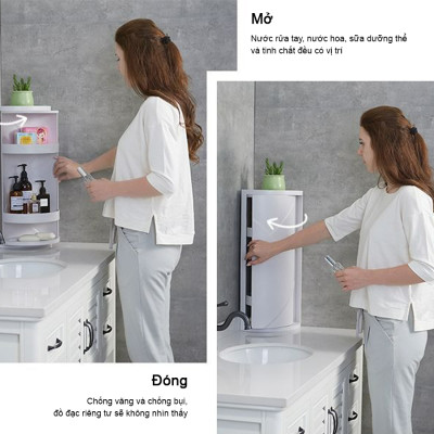 Kệ Góc Tường Xoay 360 Độ Kệ Để Đồ Đa Năng Dùng Cho Nhà Bếp Và Phòng Tắm Chống Ẩm Mốc