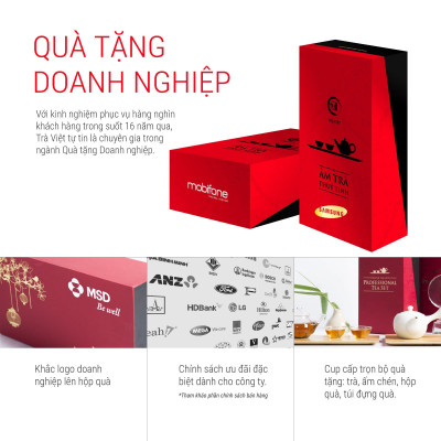 TRÀ VIỆT Hộp Quà Tri Kỷ Gỗ Thông Trắng New Zealand Cao Cấp