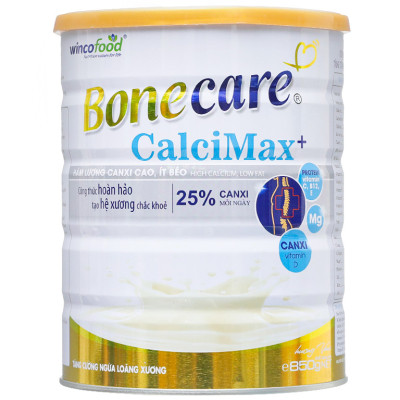 Combo 2 lon sữa bột Bonecare Calcimax+: dành cho người từ 18 tuổi trở lên bổ sung canxi phòng ngừa loãng xương, tim mạch và tiểu đường.