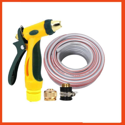 Bộ dây vòi xịt nước rửa xe, tưới cây tăng áp 3 lần,loại 20M (nối đồng nhựa đen) 206317