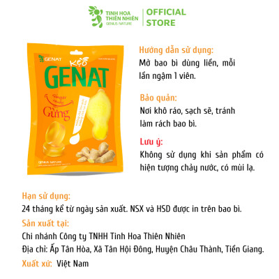 kẹo Genat Gừng (Túi 20 viên) - Tinh Hoa Thiên Nhiên