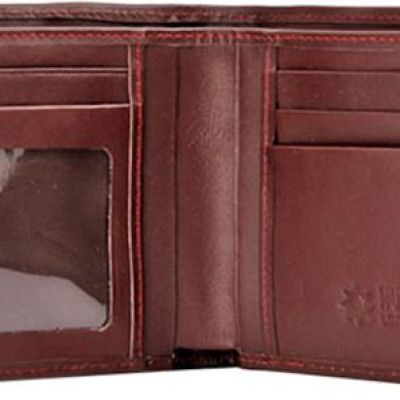 Ví Nam Da Cá Sấu Gai Lưng Huy Hoàng HT2211 (12.5 x 10 cm) - Nâu Đỏ