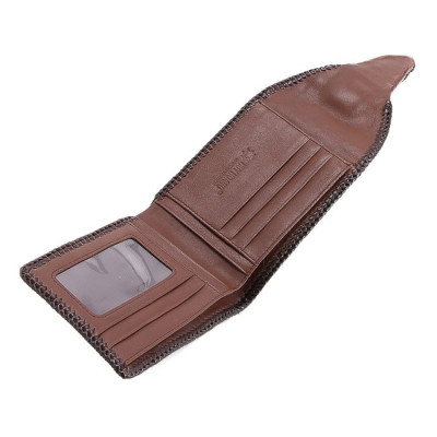 HJ2270-71-72-73 - Ví nam Huy Hoàng da cá sấu nguyên con vip màu đen, nâu đỏ, vàng bò, nâu đất