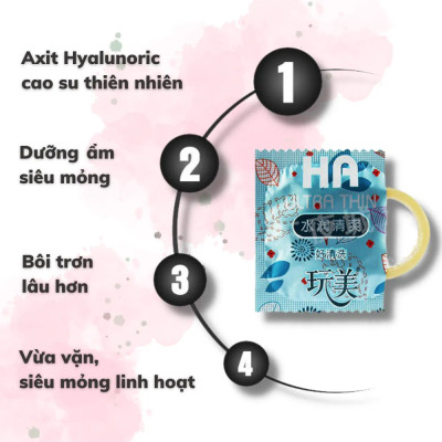 Hộp 100 chiếc_Bao cao su HA ULTRA THIN dùng gia đình - khách sạn mỏng trơn - nhiều gel bôi trơn - dùng tiết kiệm