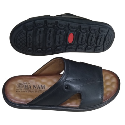 Dép nam quai ngang da bò thật TiTi Đô cao cấp DNA2202