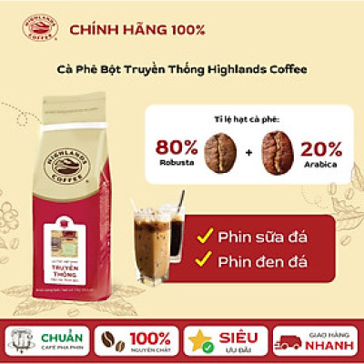 Traditional coffee Cà Phê Bột Truyền Thống Highlands Coffee (1kg)