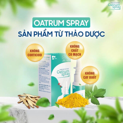Dung Dịch Xịt Mũi Oatrum Spray Ngăn Ngừa Viem Mũi, Viem Xoang Làm Sạch Giúp Thông Thoáng Dễ Thở - dung tích 20ml