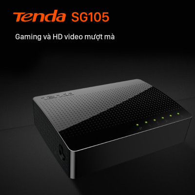 Bộ chia mạng Switch Tenda SG105 5 cổng Gigabit - Hàng Chính Hãng
