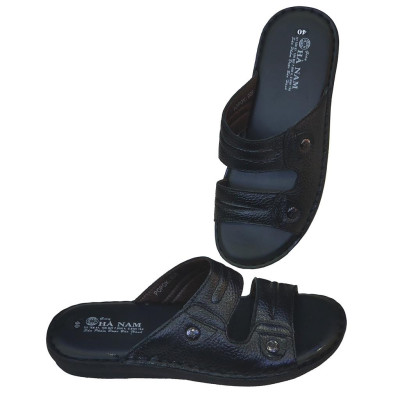 Dép Nam Quai Ngang Da Bò Thật TiTi ĐÔ Cao Cấp DNA2120d