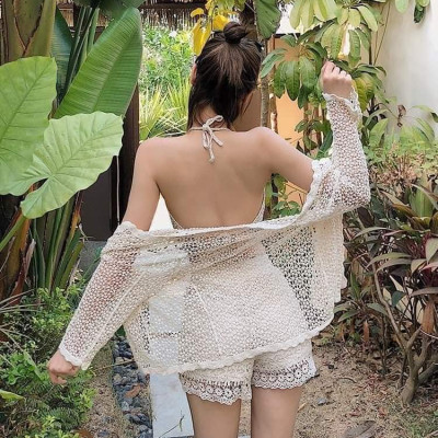 Set Đồ Bơi 3 3 Món Ren Đính Cườm