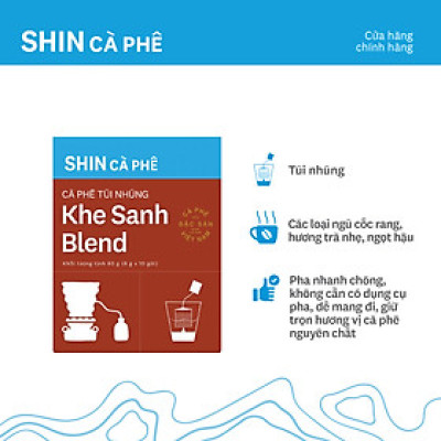 Cà phê Khe Sanh Blend - SHIN Cà Phê - Túi Nhúng - Hộp 10 gói