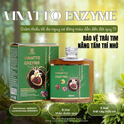Nước uống Vinatto Enzyme - Bảo vệ sức khỏe tim mạch, giảm cholesterol - Hộp 250ml