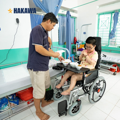 Xe lăn điện ngả nằm tự động HAKAWA HK-XD20 - Ngã nằm thành giường tự động - Bảo hành chính hãng 12 tháng - Hàng nhập khẩu