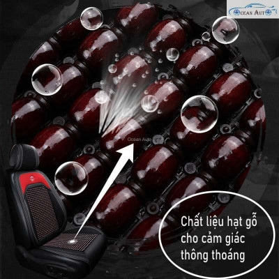 Lót Ghế Ô Tô Hạt Gỗ Libaiwang Bọc Ghế Ô Tô Chống Nóng - Áo Ghế Ô Tô Lót Liền Massage Lưng Chất Liệu Da Cao Cấp khaihuyau