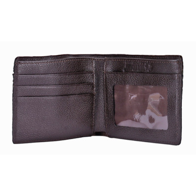 HJ2235 - Bóp nam Huy Hoàng da cá sấu gù chân màu nâu đất