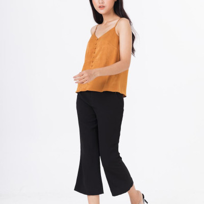 De Leah - Áo 2 Dây Cúc Bọc V