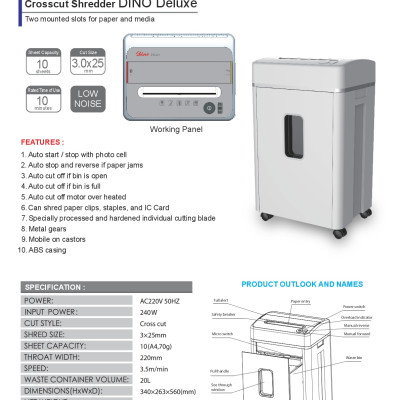 Máy hủy tài liệu DINO Deluxe - Hàng chính hãng