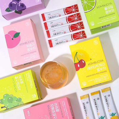 Trà Kombucha Detox Healslab Vị Đào Thơm Mát Giải Nhiệt Nhập Khẩu Hàn Quốc