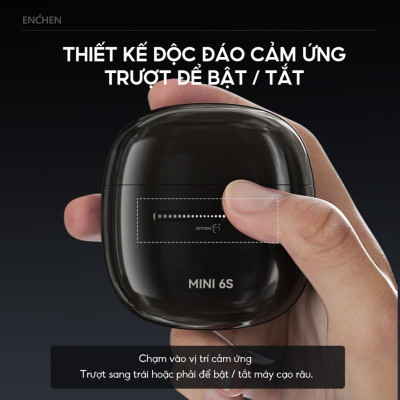 Máy cạo râu Enchen Mini 6s - Đầu cạo nổi 28 lưỡi dao kép tự mài, chống nước toàn thân - Hàng chính hãng