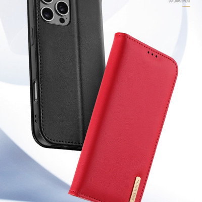 Bao da dành cho iPhone 16 Pro Max , iPhone 16 Pro , iPhone 15 Pro Max , iPhone 15 Pro Dux Ducis Hivo Series dạng ví có ngăn đựng thẻ đựng tiền tiện lợi - hàng chính hãng