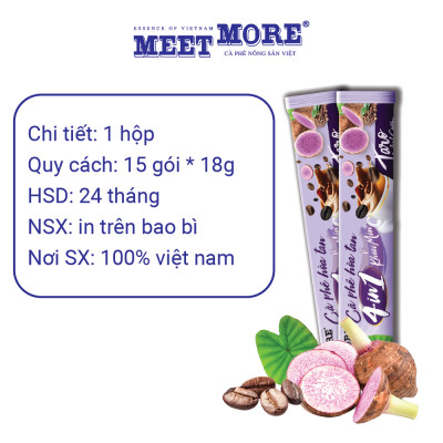 Cà Phê Hòa Tan Khoai Môn 4in1 Meet More (18g x 15 gói)