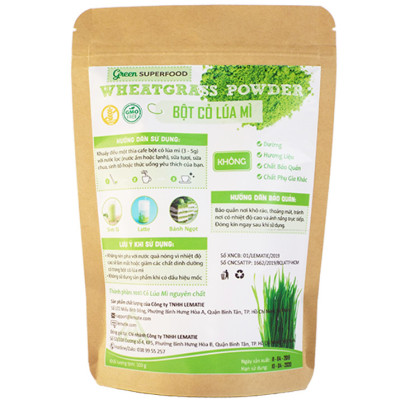 Bột Cỏ Lúa Mì Lematie (Túi Zip 100g)