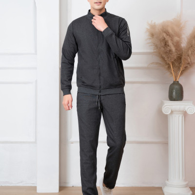 Bộ nỉ kéo khóa ALIGRO màu ghi đậm BN.20