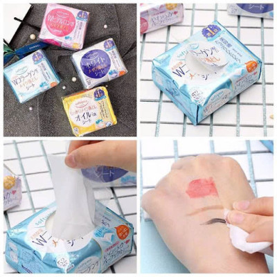 Khăn Giấy Tẩy Trang Dầu Giúp Sạch Sâu Kosé Softymo Oil In Cleansing Sheet (52 miếng)