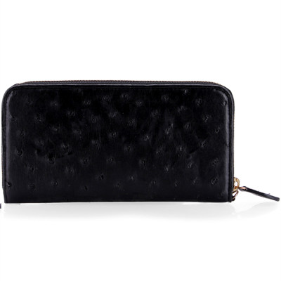 HP3429-30-31-32 - Bóp nữ da đà điểu Huy Hoàng 1 khóa vip màu đen, nâu đỏ, vàng bò, nâu đất