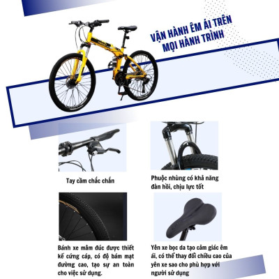 Xe Đạp Thể Thao Địa Hình Gấp Gọn Ngoài Trời Vành 26 Inch