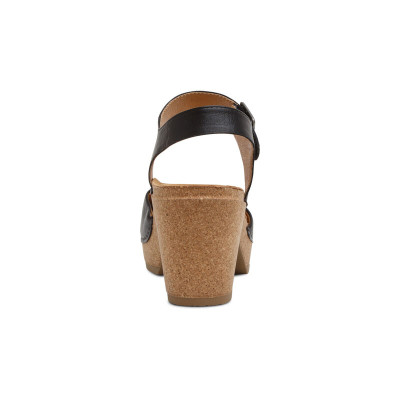 Giày sandal sức khỏe nữ Aetrex Finley Black - Giày cao gót đệm da êm, nhẹ