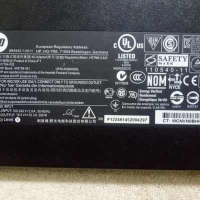 Sạc laptop HP 200w kim to 7.4mm x 5.0mm - Adapter sạc máy tính laptop 200w dùng cho laptop HP 8570w,8770w, Zbook 14, Zbook 15, Zbook 17 - Hàng chính hãng