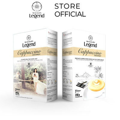 Combo 2 Hộp Cà Phê Trung Nguyên Legend Cappuccino Coconut – Hộp 12 Gói – Cà Phê Dừa Thơm Béo, Đậm Hương Vị Nhiệt Đới