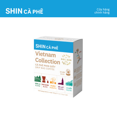 Cà phê VN Collection - SHIN Cà Phê - Phin giấy - Hộp 5 gói