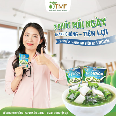 Canh rong biển ăn liền hộp 10 gói canh không bột ngọt nấu canh cho bé TÂM MINH FOODS
