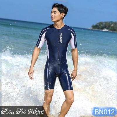 Bộ bơi nam liền quần đùi áo cộc tay & quần dài áo dài tay chống nắng, nam tính mạnh mẽ, chất đẹp co giãn mịn mát, có size lớn đến 95kg | BN012