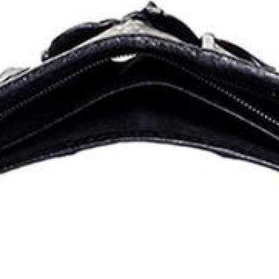 Ví Nam Da Cá Sấu Gai Đuôi Huy Hoàng HT2207 (12.5 x 10 cm) - Đen