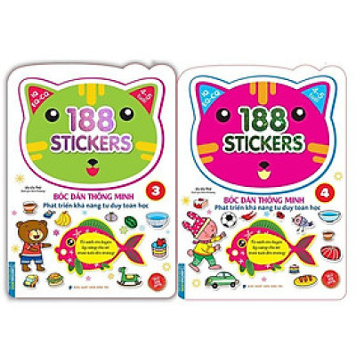 Sách - Bóc Dán Hình Thông Minh IQ EQ CQ Cho Bé 4 - 5 Tuổi - 188 Sticker - Quyển 3 + 4 - Combo 2 Cuốn - Minh Thắng