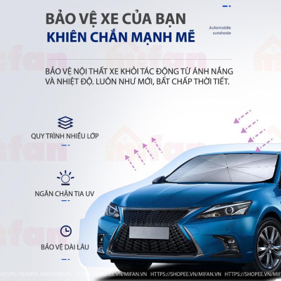 Dù che nắng kính lái ô tô densu, ô rèm chắn chống nắng bảo vệ nội thất oto xe hơi 4,5,7 chỗ, xe bán tải