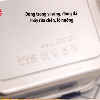 Bộ 4 hộp cao inox 304 iMAT dùng được vi sóng, đông đá, máy rửa chén, lò nướng - Hàng Chính Hãng