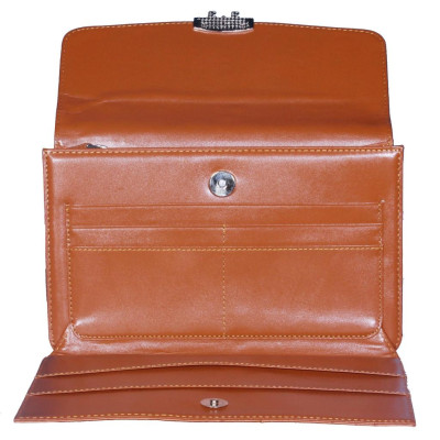 HP6451-52-53-54 - Túi cầm tay nữ Huy Hoàng da đà điểu màu đen, nâu đất, vàng bò, nâu đỏ