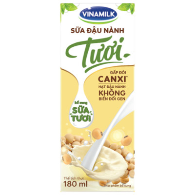 Thùng Sữa đậu nành Tươi Vinamilk 180ml - 48 hộp/Thùng