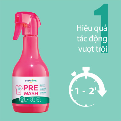Tẩy Vết Bẩn Quần Áo Không Mất Màu - Hư Hại Sợi Vải Pre-Wash Extra Stanhome 500ml - 64350
