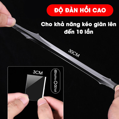 Băng Keo Nano Dán 2 Mặt Trong Suốt - Băng Dính Đa Năng - Dán Tường Treo Đồ, Treo Tranh Ảnh, Cố Định Vật,...Hàng Cao Cấp Chính Hãng MINIIN