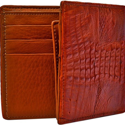 Ví Nam Da Cá Sấu Nguyên Con Nhỏ Huy Hoàng HT2227 (12.5 x 10 cm) - Vàng